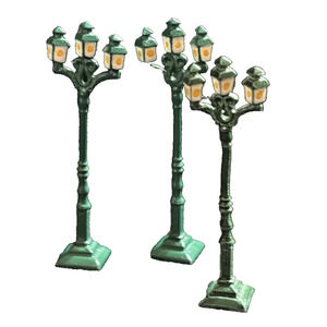 J Carlton Gault French Miniatures 3 Street Lamps Poles Hand Painted Paris France